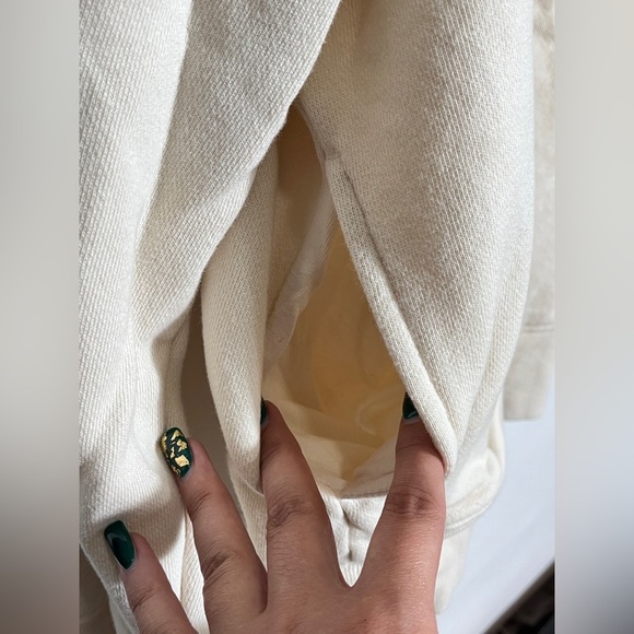 PINK Victoria Secret Cream White Sweater 1/4 zip Logo on Back XL - Picture 3 of 11